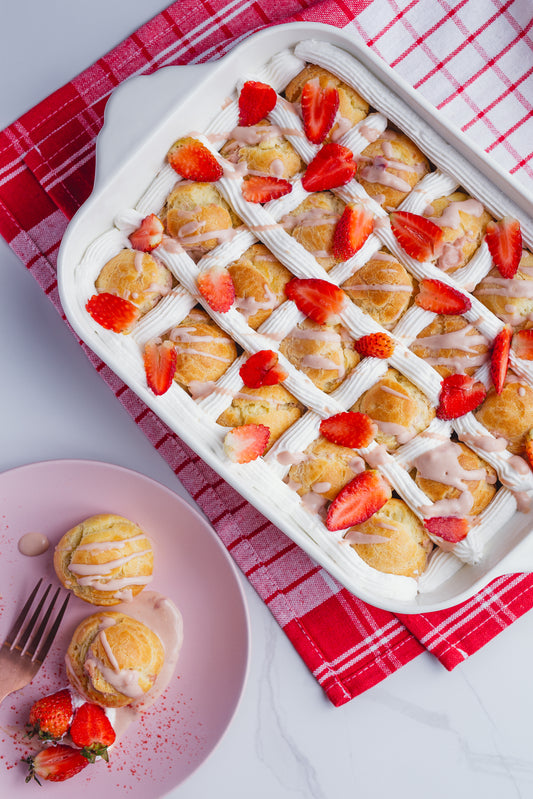 Strawberry Cream Profiteroles